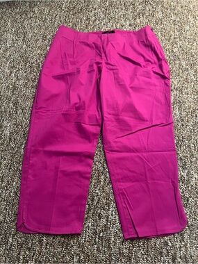 Talbots Women’s Heritage Hot Pink Business Casual Cropped Dress Pants 16WP